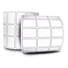 12 Rolos Etiqueta Couche 33x22 3 Colunas + 6 Ribbons Cor Branco Foto mini 1