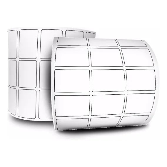 12 Rolos Etiqueta Couche 33x22 3 Colunas + 6 Ribbons Cor Branco Foto 1