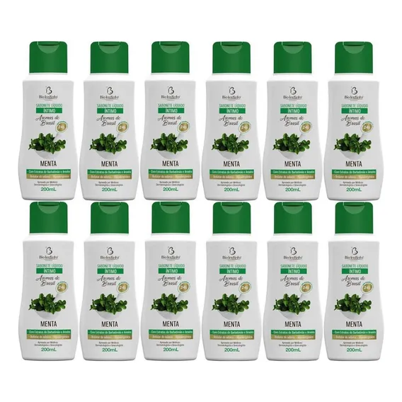 12 Sabonete Liquido Íntimo Menta 200ml Bio Instinto Foto 1