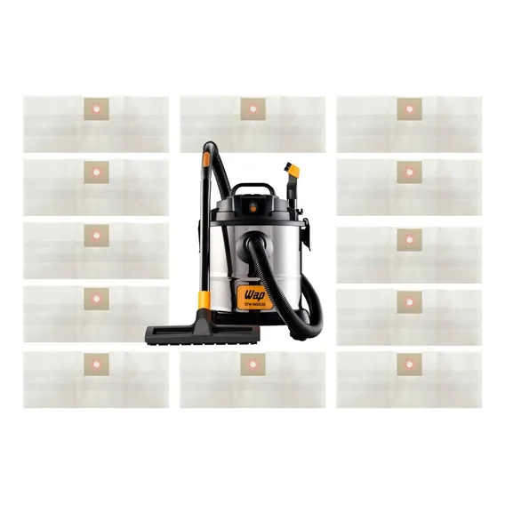 12 Sacos Descartável P/ Aspirador De Pó Wap Gtw Inox 20 Litr Foto 1