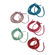 12 Tiara Arco Encapada Forrada 10mm / 1cm - Diversas Cores Cor Lilás Foto mini 1