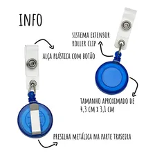 12 Unidades Porta Crachá Retrátil Roller Clip Foto mini 3