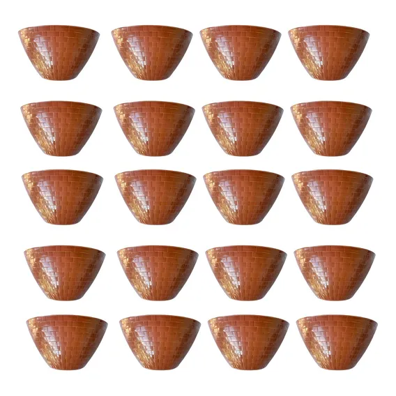 12 Vaso Meia Lua Rattan Jardim Horta Vertical 1 L Kit 12 Pçs Foto 1