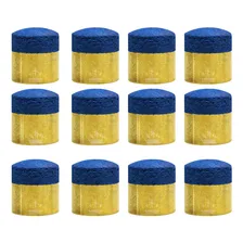 12 Virolas Com Sola Em Couro Para Taco Bilhar Sinuca 11mm Cor Azul Foto  mini 1