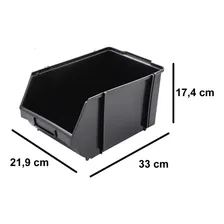 12 X Caixa Gaveteiro Bin 7 Preta Organizador Resistente + Cor Preto Foto mini  2