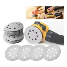 120 Discos Lixa Velcro 150mm 8 Furos Lixadeira Roto Orbital Foto mini 1