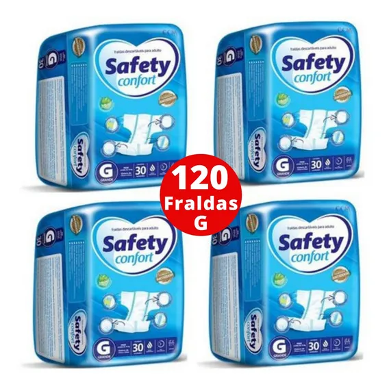 120 Fraldas Geriátrica Safety Confort Tamanho: G / Compre Já Foto 1