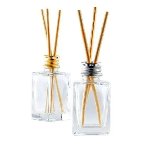 120 Kit Frasco Difusor Aromatizador Vidro Quadrado 3 Varetas Foto 1