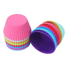 12pcs. Forminha Para Mini Cupcake Muffin - Forma De Silicone Cor Diversas Foto mini  3