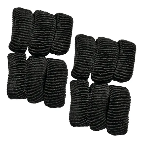 12x Elastico Cabelo Rábico Xuxão Grande Preto - Xuxinha Liso Foto 1