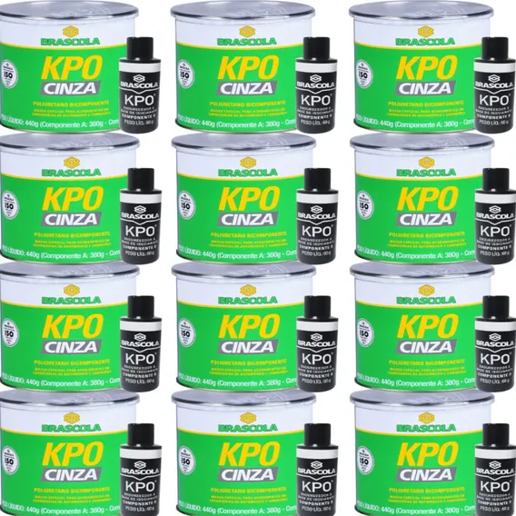 12x Kpo Cinza Brascola Bicomponente Adesivo Poliuretano 440g Foto 1