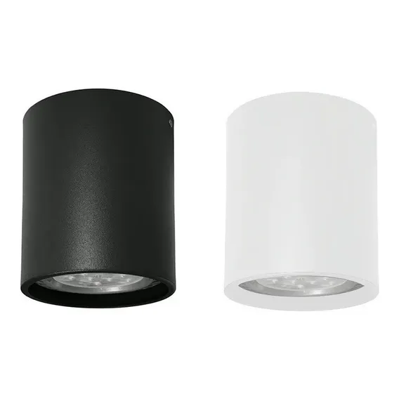 12x Spot Sobrepor Cilindro De Teto Para Gu10 AlumÃnio + Led Estrutura Branco Led Frio Foto 1