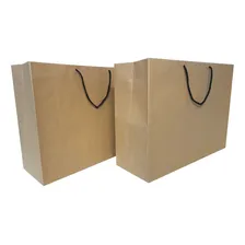 130 Sacolas De Papel 42x14x30: Alça Nylon - Ref04 Cor Kraft Sacola Ref04 Foto  mini 1
