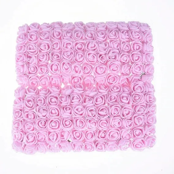 144 Mini Rosas Flores Artificiais Rosa Flor Eva Foto 1