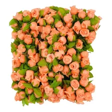 144 Mini Rosas Flores Rosinhas Artificiais Amarela Cetim Cor Laranja Foto mini 1