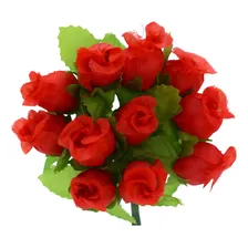 144 Mini Rosas Flores Rosinhas Artificiais Amarela Cetim Cor Vermelho Foto mini  3