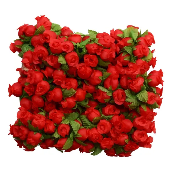 144 Mini Rosas Flores Rosinhas Artificiais Amarela Cetim Cor Vermelho Foto 1