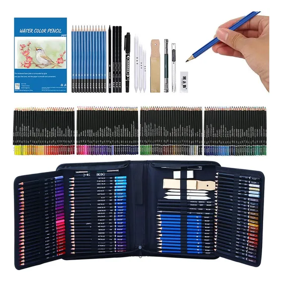 145pcs Kits Para Desenho Técnico Profissional Esboço Lápis Foto 1