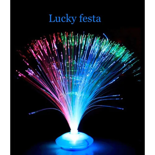 15 Abajur Fibra Otica +100 Pulseiras De Neon / Centro Mesa Cor da cúpula Azul Cor da estrutura Coloridas Foto 1