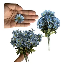 15 Buquês De Margaridas Flores Artificiais Realistas Atacado Cor Azul Foto mini 4