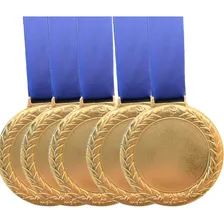15 Medalhas 6cm Ouro E Para Adesivar Metal Mérito Cor:ouro Foto  mini 1