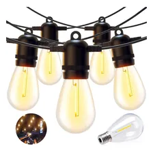15 Metros Inquebrável Varal Luzes Exterior S14 Lampadas Série Luz Vintage Decorativas 110v Foto mini 1