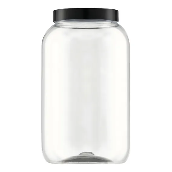 15 Pote Plástico Transparente Multiuso Tampa Rosca 3,6l Cor Preto Foto 1