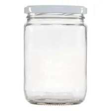 15 Potes De Vidro Boca Larga Berlim 600ml Para Salada Tampa Cor Branco Foto  mini 1