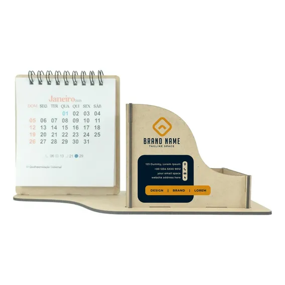 150 Calendários Porta Caneta Clips Mdf Personalizado Foto 1