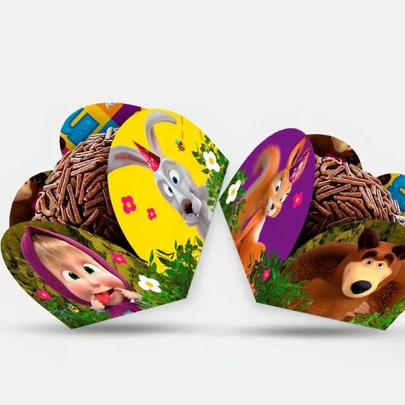 150 Forminhas Para Doces Decoração Masha E O Urso Foto 1