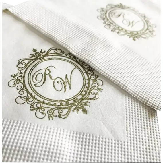 150 Guardanapos Personalizado F. Dupla Casamento Bodas Papel Foto 1