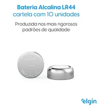 150 Pilha Bateria Lr44 Elgin Ag13 A76 Kit 15 Cartelas Elgin Foto mini 2