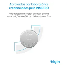 150 Pilha Bateria Lr44 Elgin Ag13 A76 Kit 15 Cartelas Elgin Foto mini 4
