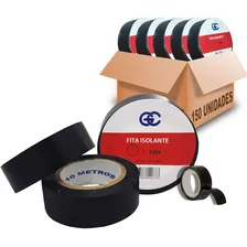 150pcs Fita Isolante 10mts Preta 19mmx10m Anti Chama Pacote Cor Preto Foto mini 1
