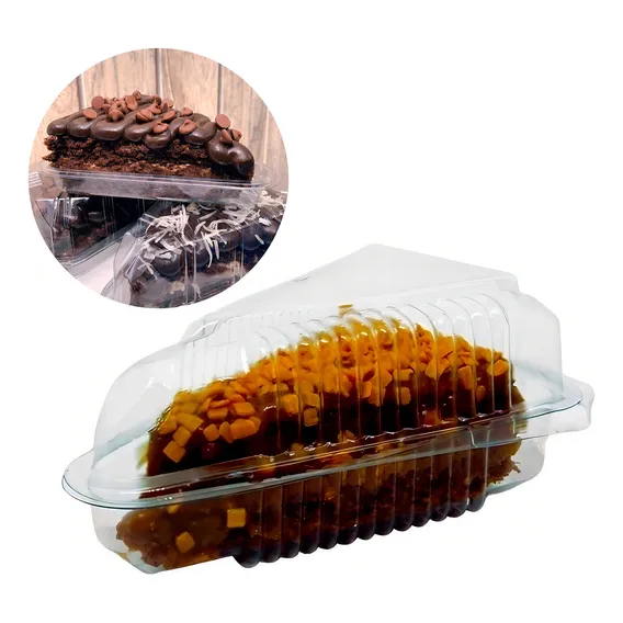 150un Embalagem Fatia De Bolo Torta Pudim Grande Plástico Foto 1