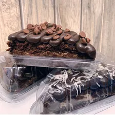 150un Embalagem Fatia De Bolo Torta Pudim Grande Plástico Foto mini 2