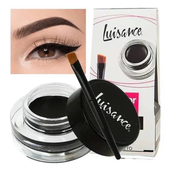 16 Delineador Em Gel Preto Com Pincel Chanfrado Atacado Bf Efeito Matte Foto 1