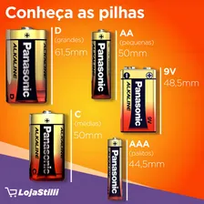 16 Pilhas Baterias Aaa Alcalina Panasonic Palito 8 Cartelas Foto mini 3