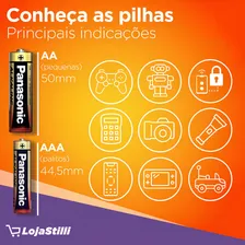16 Pilhas Baterias Aaa Alcalina Panasonic Palito 8 Cartelas Foto mini 2