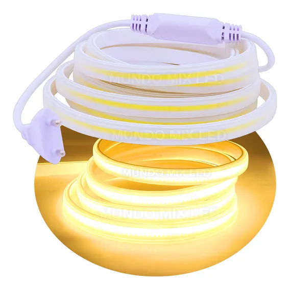 16mts Mangueira Fita Led Cob Ip67 280leds 18w Por Metro Cor Da Luz Branco Quente 3000k Tensão De Operação Escolher 110v Foto 1