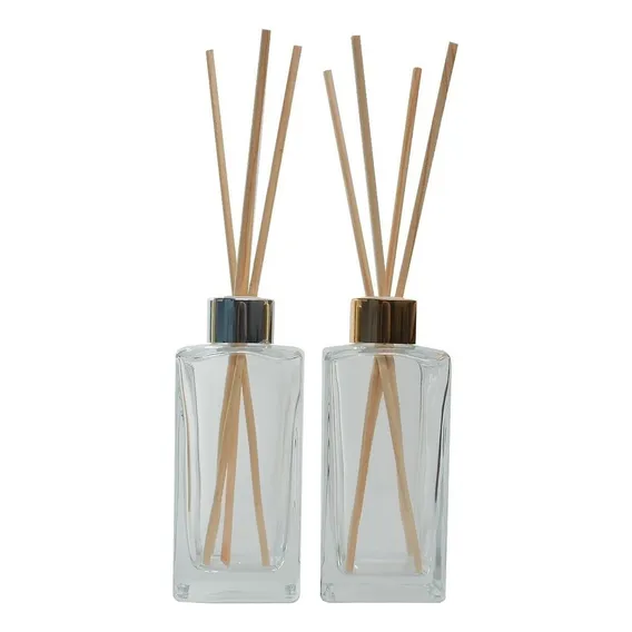 17 Frascos Difusor Retangular Vidro Luxo 250ml + Varetas Foto 1
