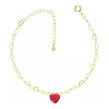 17 Pulseiras Coração Marsala Madrinha Sem Inicial Ouro Comprimento 17 Cm Diâmetro 0.01 Cm Foto mini 1