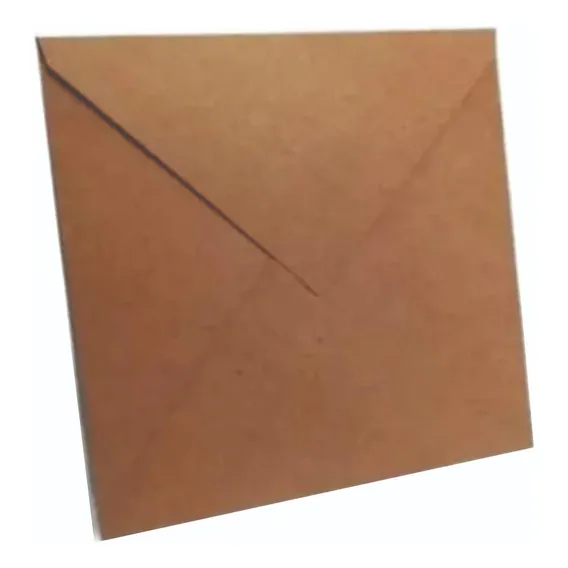 170 Envelope Kraft 240g Convite Casamento Debutante 15x15cm Cor Kraft Liso Natural Foto 1