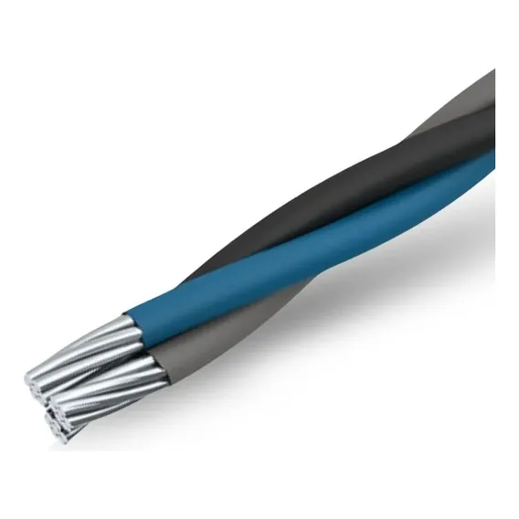 175 Metros Cabo Aluminio Triplex 16mm As 3 Vias Encapadas Cor Vias Preto Cinza E O Neutro Azul 127/220v Foto 1