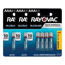 18 Pilhas Aaa Alcalina Rayovac 3 Cart C/ 6 Unid Foto mini 3