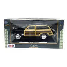 1949 Ford Woody Wagon American Classics Motor Max 1/24 Cor Preto Foto mini  2