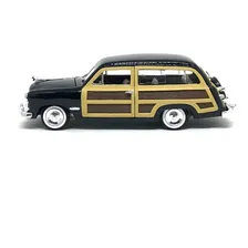 1949 Ford Woody Wagon American Classics Motor Max 1/24 Cor Preto Foto mini  3