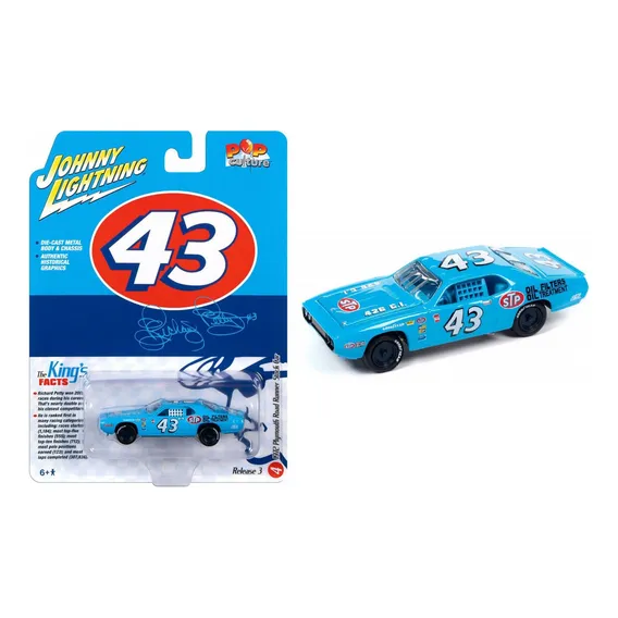 1972 Plymouth Road Runner Stock Car 1/64 - Johnny Lightning Foto 1