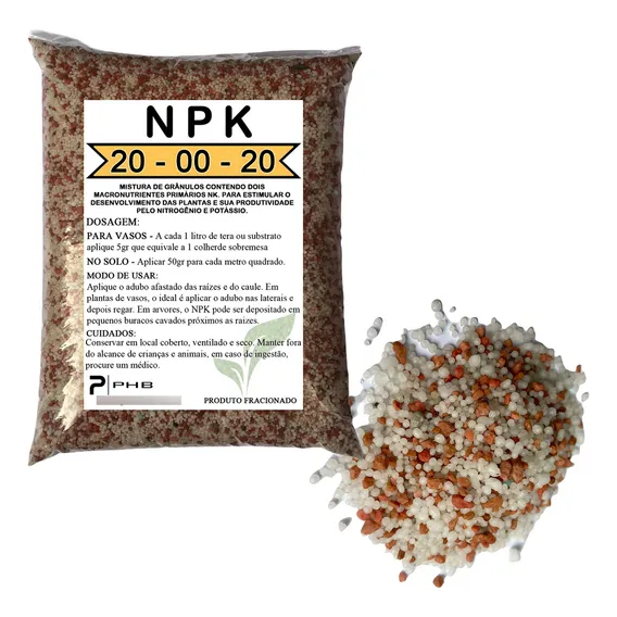 1kg Adubo Fertilizante 20.00.20 Hortaliça Gramado Frutífera Foto 1