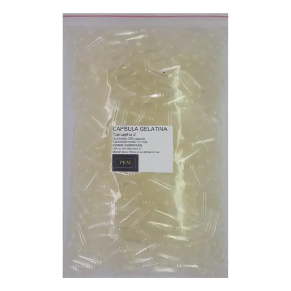2.000 Cápsulas Vazias De Gelatina Incolor N2 (350mg) Foto 1